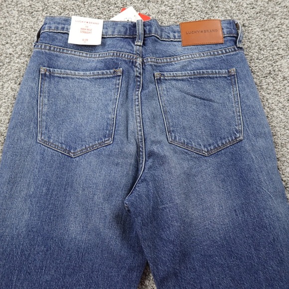 NEW Lucky Brand Jeans Womens 6 Dark Blue Denim Pants High Rise Straight Stretch - Picture 13 of 16